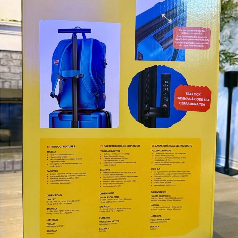 LEGO Bright Blue Luggage and Backpack Set - Picture 2 of 4